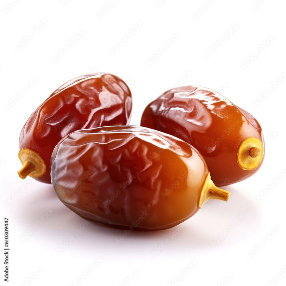 Dates isolated on white background. Generative AI
Dates isolated on white background. Generative AI