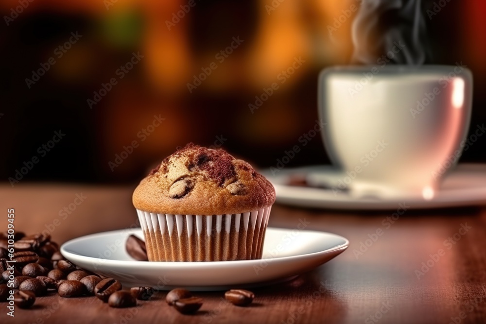 cup of coffee and muffin. Generative AI
cup of coffee and muffin. Generative AI