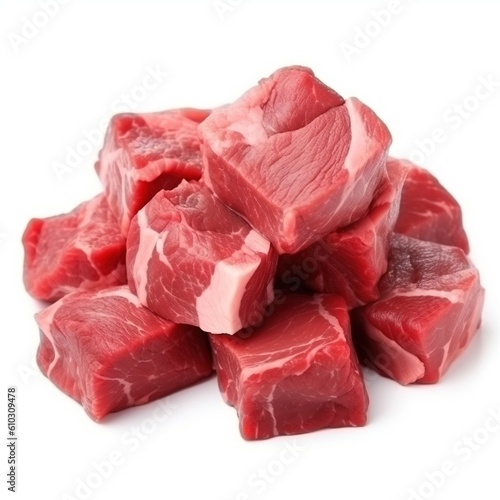 raw meat isolated on white. Generative AI

