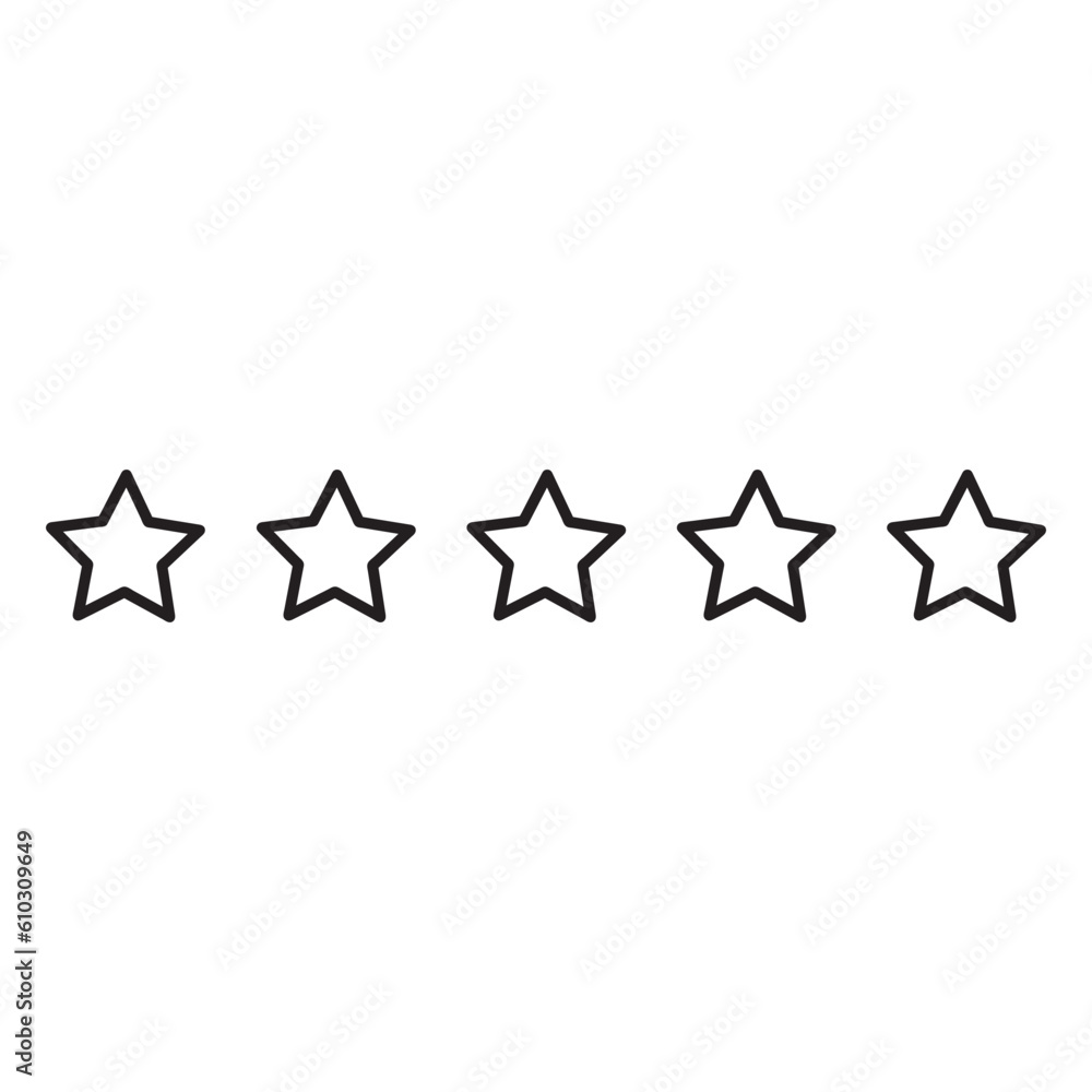 Five stars customer product rating review flat icon for apps and websites Five stars customer product rating review flat icon for apps and websites