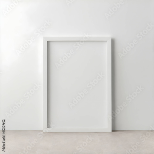 White Frame Mockup Against A White Wall