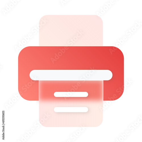 Printer Multimedia Glassmorphism Icons and Symbol Png Svg Illustrator