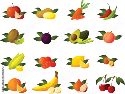 Cute vector illustration of various bags of candy with chocolate, mint and caramel flavor.