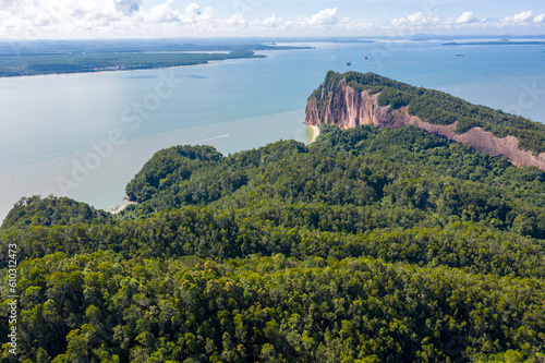 view of the sea from the mountain at berhala island sandakan borneo