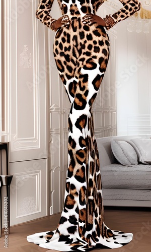 leopard print dress. generative ai.