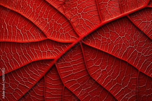 The texture of a tree leaf. Macro texture of foliage. Background red leafs.