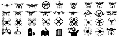 Drone silhouette icon illustration collection photo