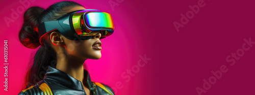 Woman is using virtual real...