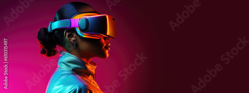 Woman is using virtual real...