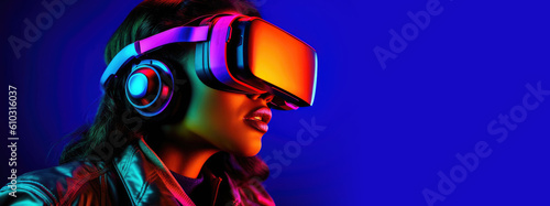 Woman is using virtual real...