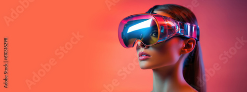 Woman is using virtual real...