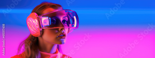 Woman is using virtual real...
