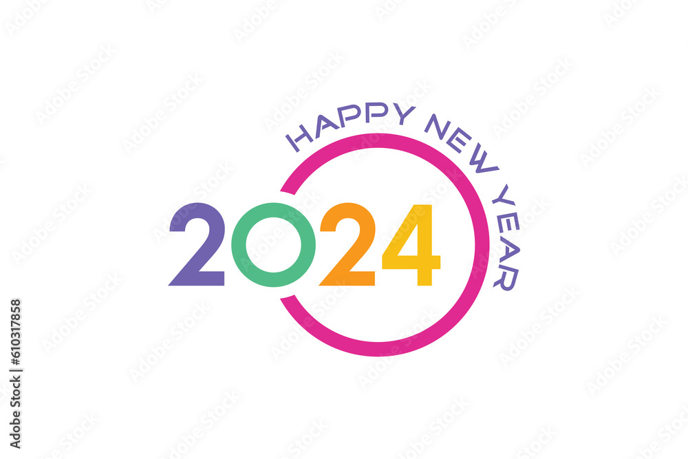 happy new year 2024 template design, colorful numbers, for poster, greeting card and calendar happy new year 2024 template design, colorful numbers, for poster, greeting card and calendar