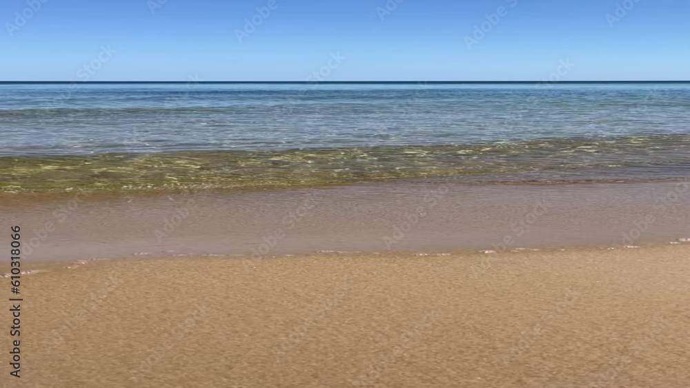 Beach and sea, waves crashing against sand beach Beach and sea, waves crashing against sand beach