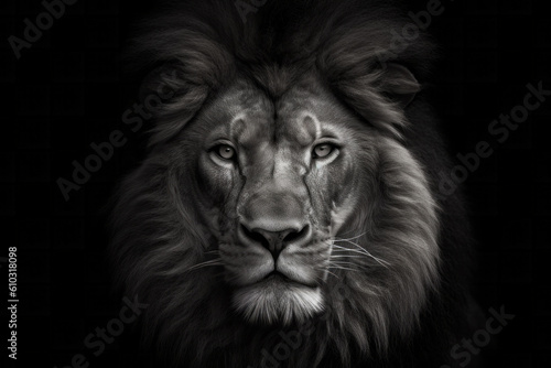 Lion head portrait. Generative AI