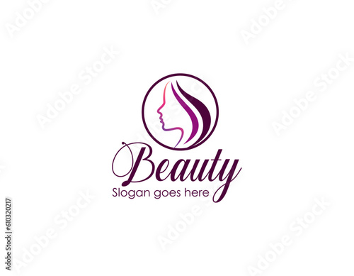 Gradient hair salon logo