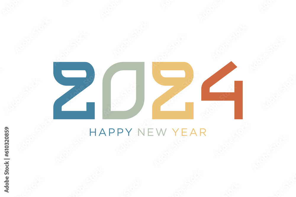 3d new year 2024 greeting in retro style 3d new year 2024 greeting in retro style