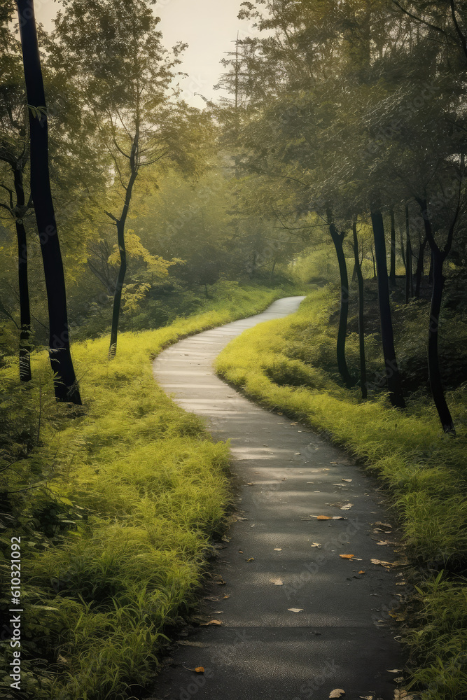 Fototapeta premium A winding path in the forest.