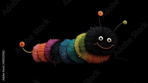 The Very Hungry Caterpillar On Dark Background: Elke Vogelsang Style photo