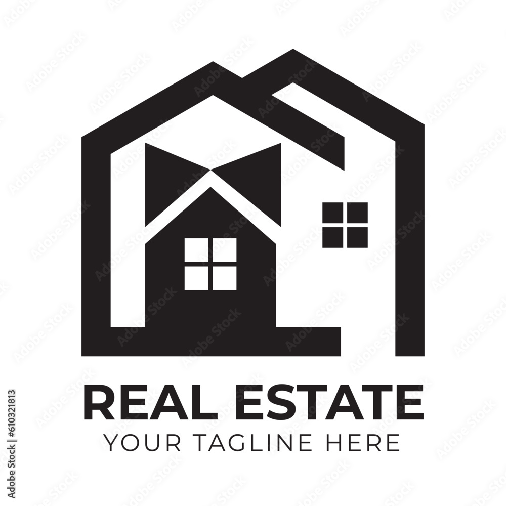Professional Modern Abstract Minimal Real Estate Home House Logo Design