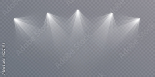 Stage spotlight, bright light source, concert lighting. Spotlight for concert lighting.