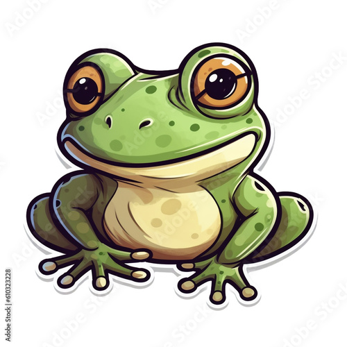 Frog character sticker, Generative AI
