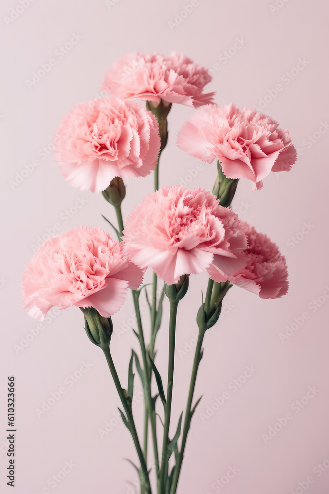 Pink carnations on a colorful background.