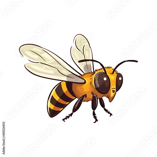 Adorable Insect: Cute 2D Cartoon Bee Illustration