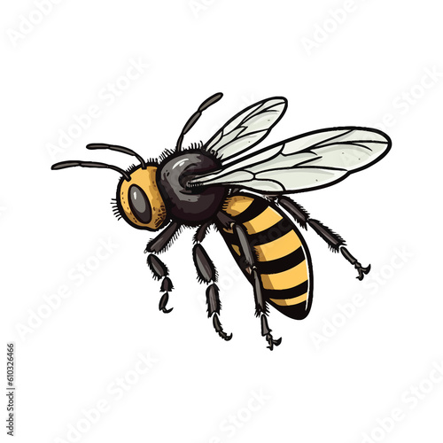 Adorable Insect: Cute 2D Cartoon Bee Illustration © pisan
