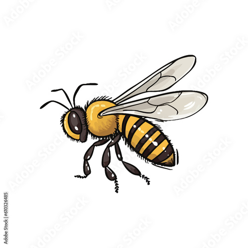 Adorable Insect: Cute 2D Cartoon Bee Illustration