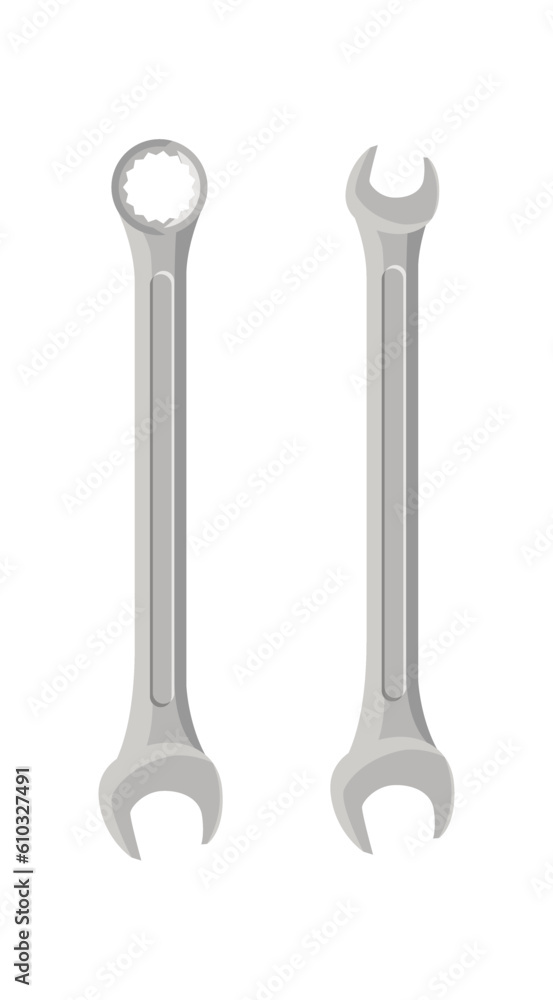 Industrial spanner illustration, vector clipart on a white background. Industrial spanner illustration, vector clipart on a white background.