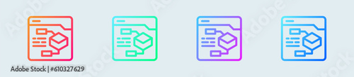 Algorithm line icon in gradient colors. Programming signs vector illustration.