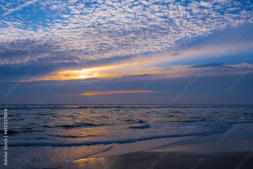 Romantic sunset over the North Sea near Egmond aan Zee/NL Romantic sunset over the North Sea near Egmond aan Zee/NL