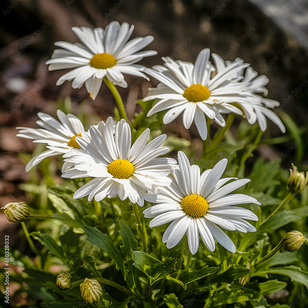 Obraz premium Bellis perennis, also known as daisies, ai generated