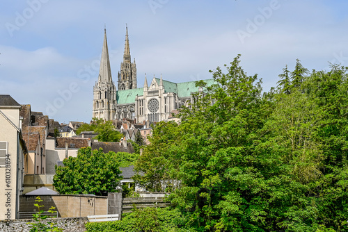 Foto Chartres, Kathedrale, Notre-Dame, Altstadt, Altstadthäuser, Kirchenfenster, Flus