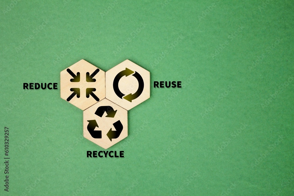 Recycle Sign Set Reduce, Reuse, Recycle Sign Set. Three Different Green Gradient ...