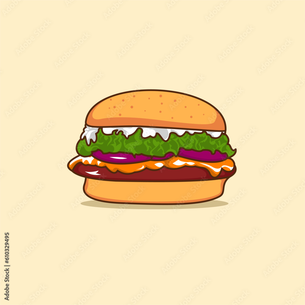 Delicious burger vector illustration Delicious burger vector illustration