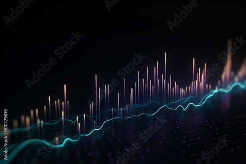 Digital waves of survey data and audio spectrum visualization