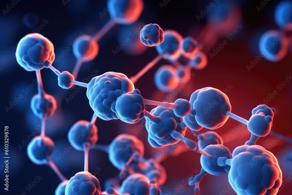 Microscopic diagram of molecular structure. Microscopic diagram of molecular structure.
