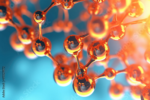 Microscopic diagram of molecular structure.