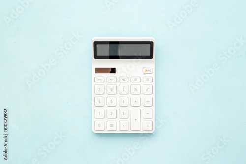 Financial accounting work with calculator. Business report preparing