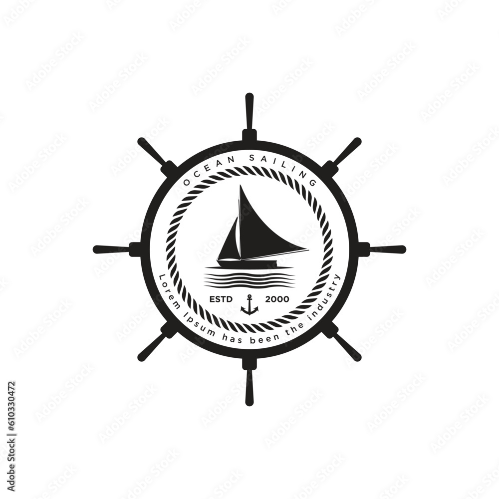 Ship logo ocean design template vector Ship logo ocean design template vector