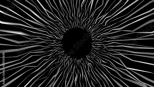 3D rendering and illustration of a 4K abstract tunnel, light, and speed concept. Cosmos-inspired abstract background.