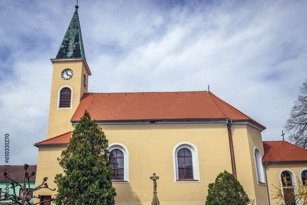 Church of Sts Cyril and Methodius in Luzice town, Czech Republic