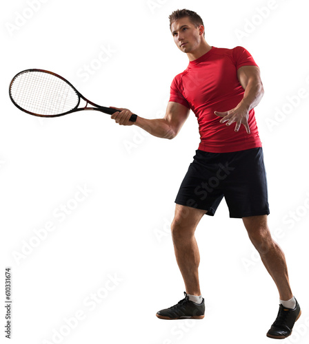 Young caucasian man tennis player