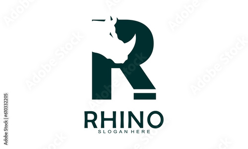 Letter R for rhino vector logo