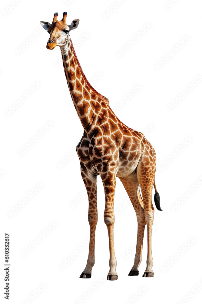 A Giraffe isolated on transparent background - Generative AI