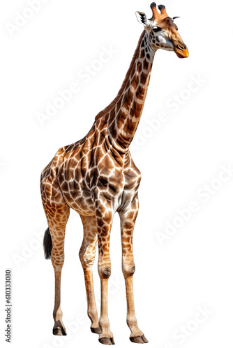 A Giraffe isolated on transparent background - Generative AI