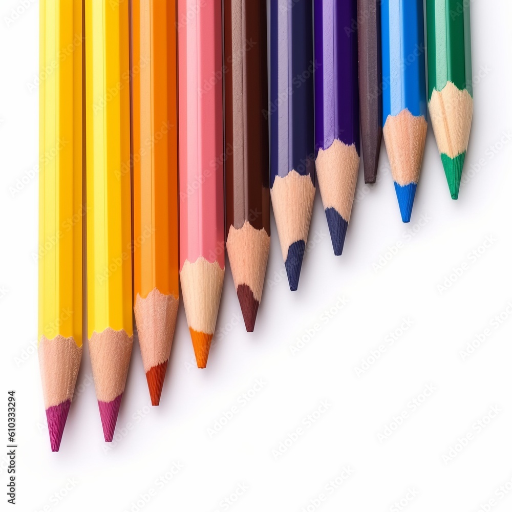 Colored pencils. Back to school. Art. Generative AI Colored pencils. Back to school. Art. Generative AI