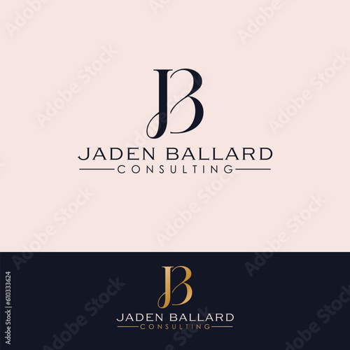 Jaden Ballard consulting vector logo design. Letters J and B logotype. Initials JB logo template. photo